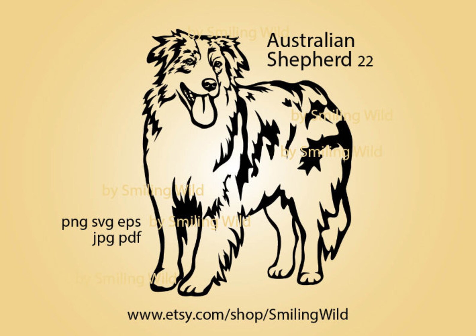 Australian Shepherd Dog Svg Clip Art Aussie Cut File Digital - Etsy