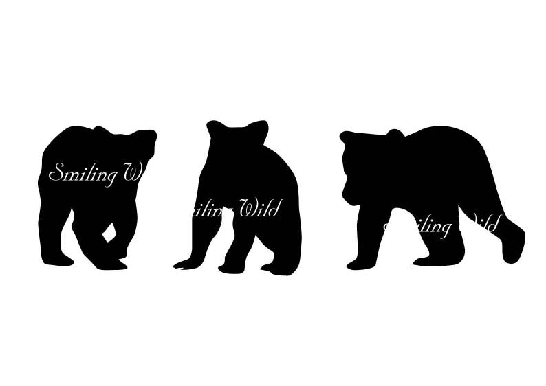Download Grizzly bear silhouette svg cub clipart printable forest ...