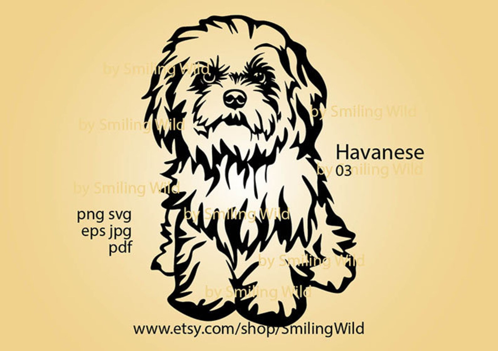 Havanese Dog Breed Svg Clipart Portrait Havanese Laser Cut Etsy