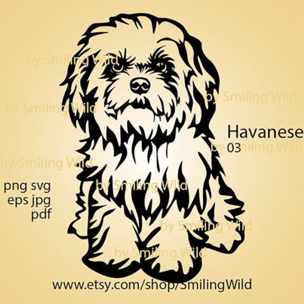 Havanese dog breed svg clipart portrait havanese laser cut file peeking dog vector graphic art havanese cuttable cricut design digital