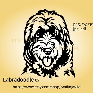 Labradoodle Hund Gesicht svg digitale ClipArt, Labradoodle Vektor Grafik geschnitten Datei, schneidbare Cricut Design