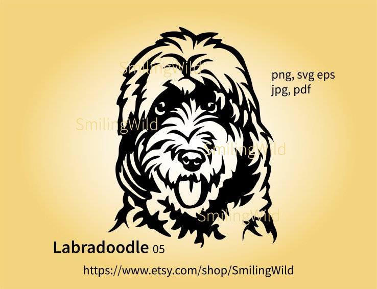Labradoodle Dog Face Svg Digital Clip Art Labradoodle Vector - Etsy