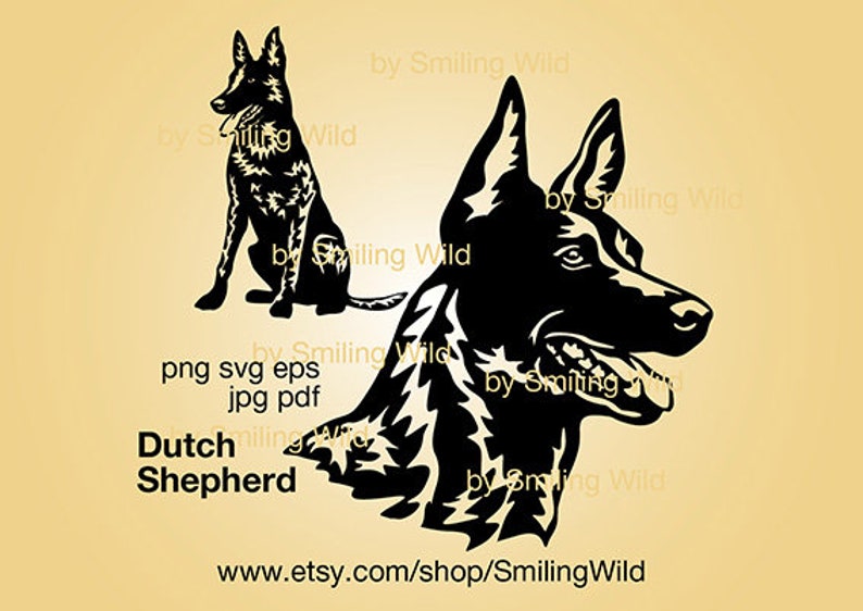 Download Dutch Shepherd svg portrait head artwork digital design Dutch | Etsy