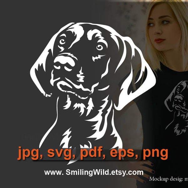 Vizsla svg png vector portrait, pointing, hunting dog clip art, Magyar Vizsla cuttable cricut file, LIMITED use