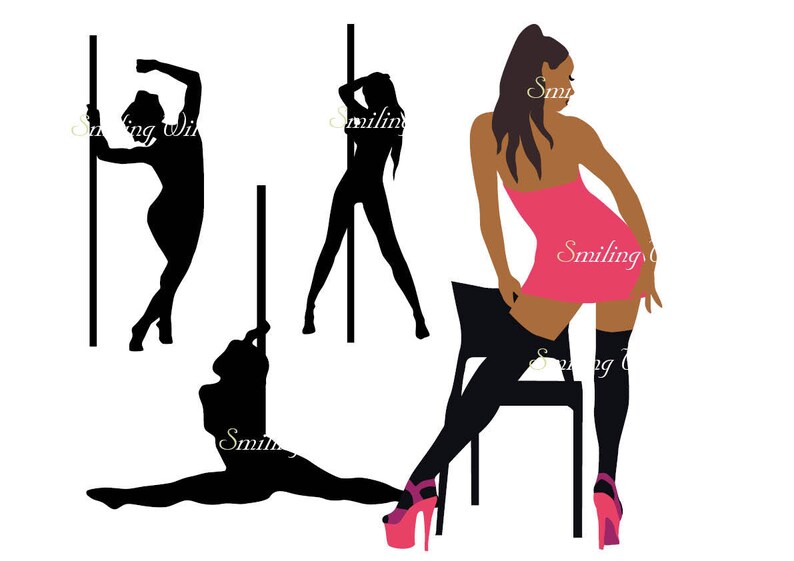 Pole dance svg clipart silhouette stripper tanz cutout | Etsy