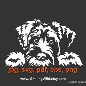 Standard Schnauzer svg Vektorgrafik-ClipArt, sitzender Schnauzerhund schneidbare digitale Illustration