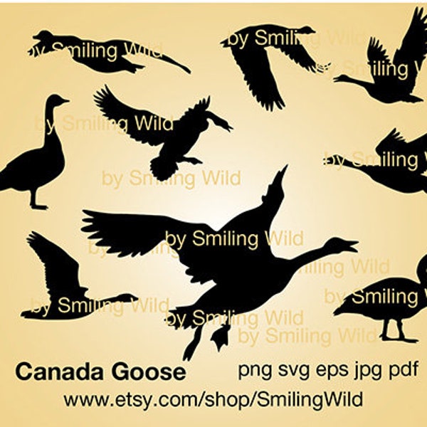 Canada Goose svg silhouette clipart vector graphic art wild bird svg flying Canada Goose cut file cuttable artwork digital