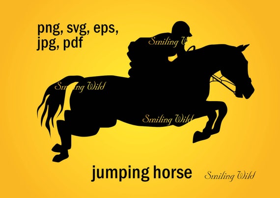 Download Jumping Horse Svg Silhouette Clipart Dressage Training Instant Etsy PSD Mockup Templates