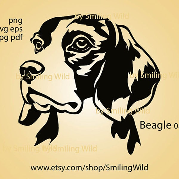 Beagle dog vector graphic art portrait /08/ Beagle svg laser cut file head face cuttable beagle cricut digital design