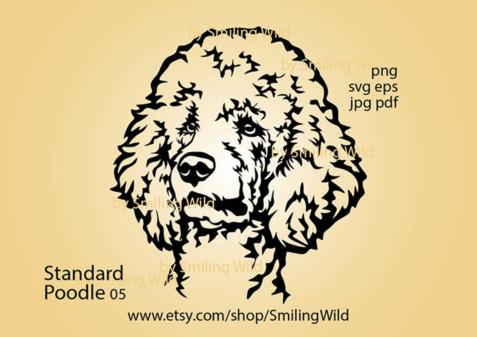 Standard Poodle svg clipart cut file Standard Poodle vector Etsy España