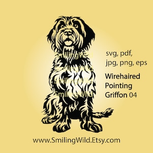 Wirehaired Pointing Griffon svg & png clipart - dog vector graphic digital design for cutting, printing, engraving - dog instant download