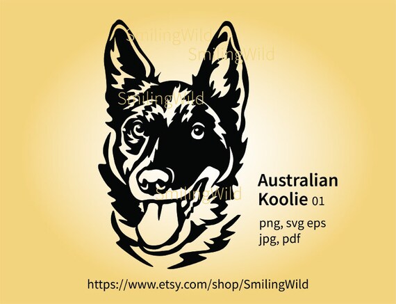 Australian Koolie Svg Vector Graphic Clip Art, Australian Herding