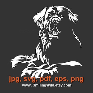 Lying Leonberger dog svg vector graphic cuttable file, Leonberger digital clip art design
