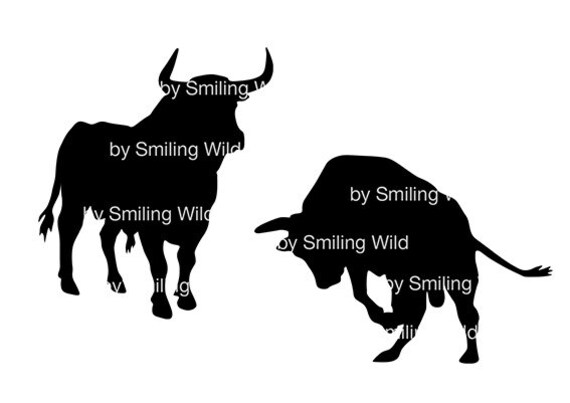 Angry Bull Svg Clipart Vector Graphic Art File Rodeo Bull Cut Etsy