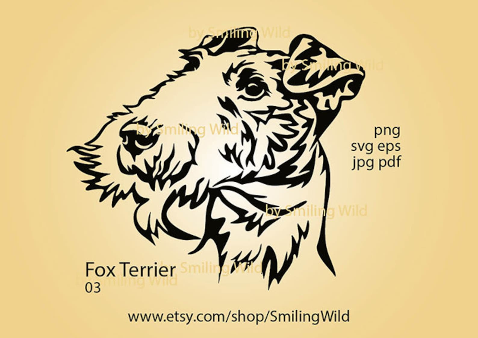 Fox Terrier Svg Head /03/ Vector Graphic Art Dog Portrait - Etsy