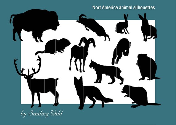 Download Americas Animal Silhouettes Fox Bisson Svg Vector Caribou Etsy