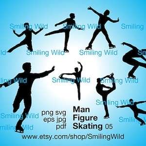 Man kunstschaatsen svg clipart sport svg silhouet vector grafische kunst kunstschaatsen gesneden bestand Graveerbare cricut digitale sport ontwerp png