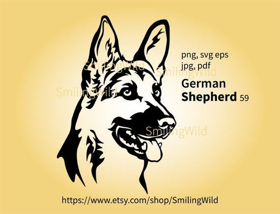 German Shepherd Portrait Dog Svg Icon Cricut German Shepherd | Etsy
