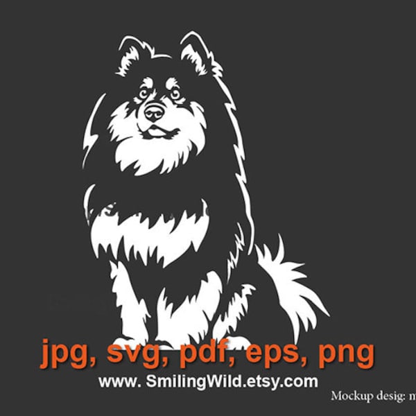 Finnish Lapphund svg clip art vector graphic art lapphund laser cut file portrait cricut cuttable dog Suomen lapinkoira