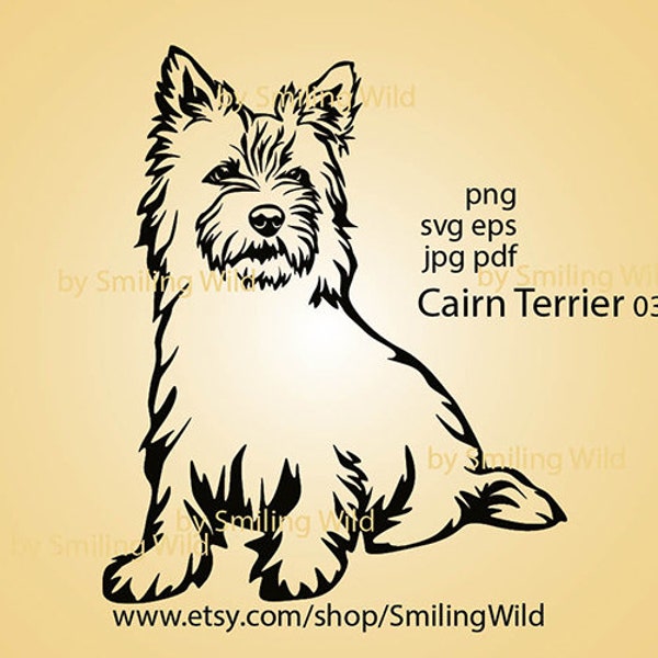 Cairn Terrier svg clipart vector graphic art Cairn Terrier laser cut file cuttable cricut