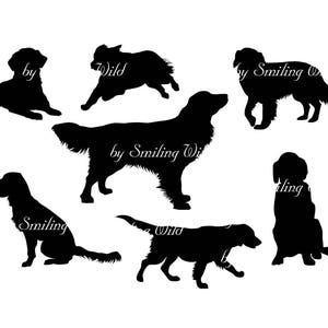 Golden retriever svg silhouette clipart dog cut file printable retriever png commercial use vector graphic art digital retriever dog image 2