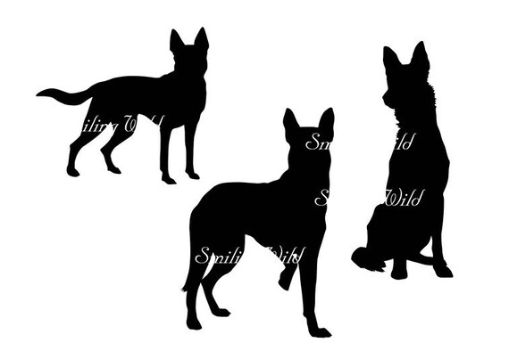 Dutch Shepherd Svg Dog Silhouette Vector Graphic Art Printable Etsy