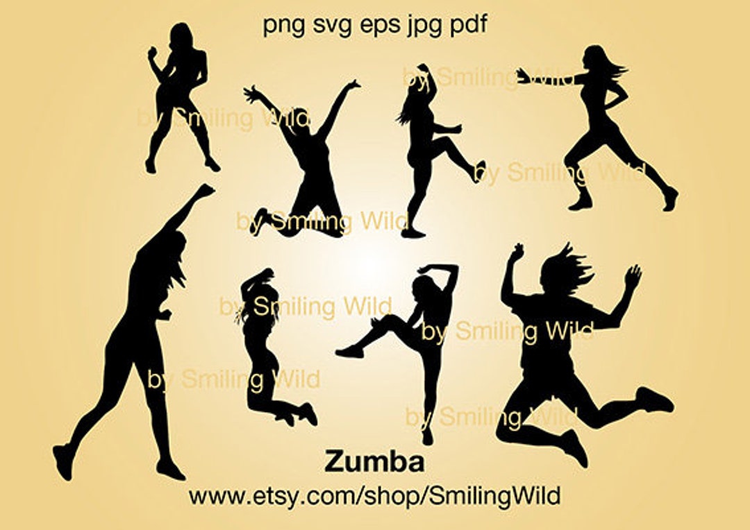 Zumba Dance Svg Cut File Silhouette Jumping Dancing Woman - Etsy Norway