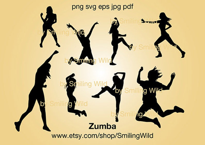 Download Zumba dance svg cut file silhouette jumping dancing woman ...