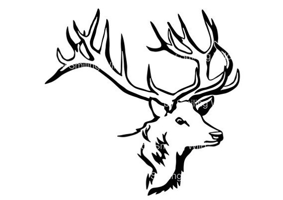 Elk Wapiti svg deer clipart vector graphic art artwork elk stag svg cut file cuttable digital design white print on black