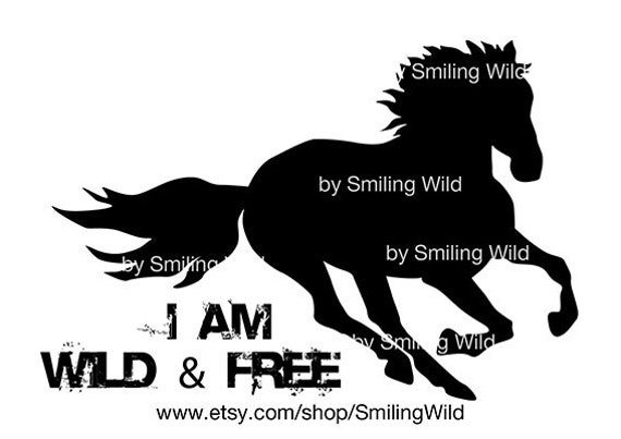Download Free Wild Horse 03 Clipart Vector Graphic Silhouette Running Etsy SVG Cut Files