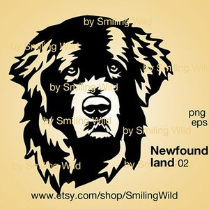 Newfoundland Dog Face SVG – Unique Pet Portrait Digital Cut File for Cricut & Silhouette