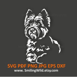 Cairn Terrier SVG PNG DXF, Cute Lying Dog White Clipart, vector, Cricut Cut File, Laser Cutting Engraving, digital download