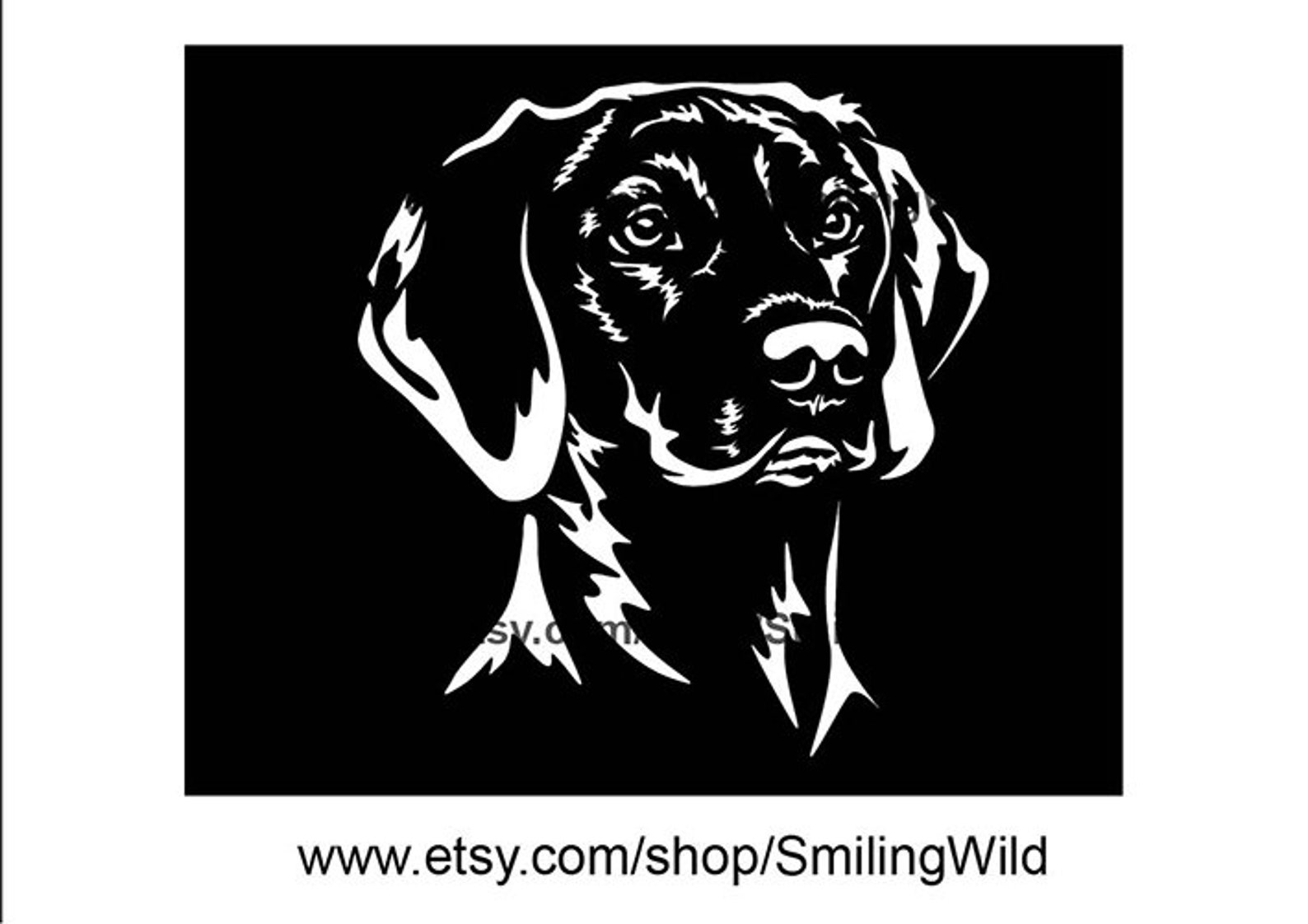 Vizsla Dog Breed Svg Cut in White Print on Black File Cuttable - Etsy UK