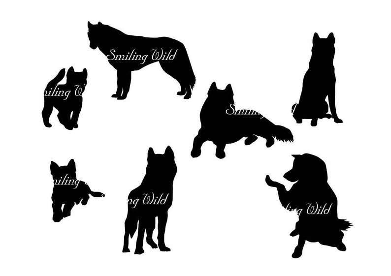 Download Husky silhouette svg clipart dog puppy cutout printable husky | Etsy