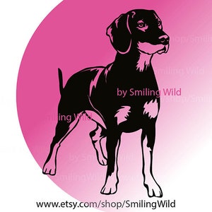 Slovenský kopov svg vector graphic art Slovakian hound dog head portrait cut file digital design image 3