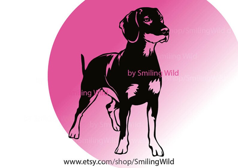Slovenský kopov svg vector graphic art Slovakian hound dog head portrait cut file digital design image 3