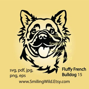 Bulldog Francês Fofo SVG e PNG retrato vetor gráfico arte cabeça cachorro fofo clipart arquivo de corte cortável corte a laser logotipo design digital