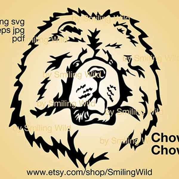 Chow Chow svg portrait dog head clipart cricut cuttable Chow Chow vector graphic art png digital design cut file artwork