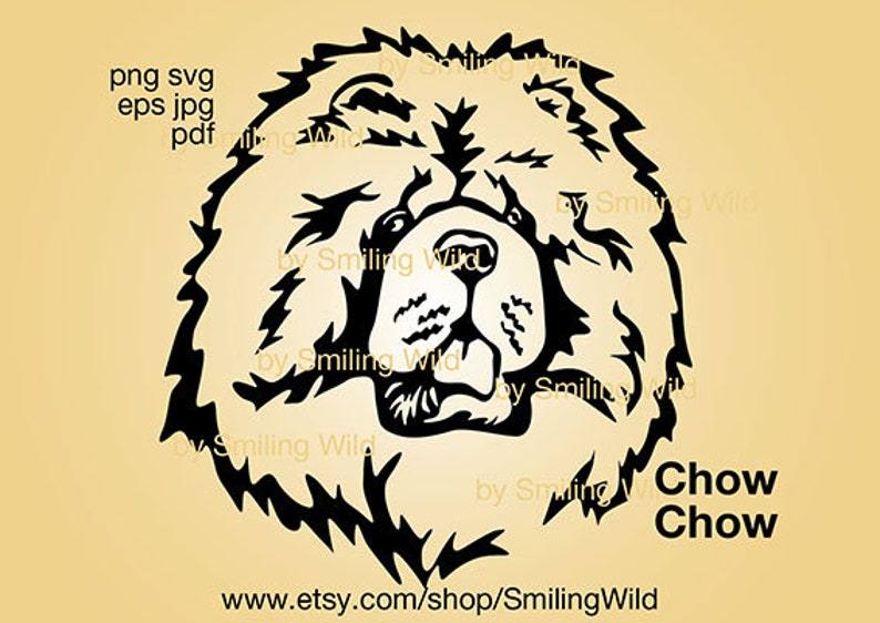Chow Chow Svg Portrait Dog Head Clipart Cricut Cuttable Chow - Etsy