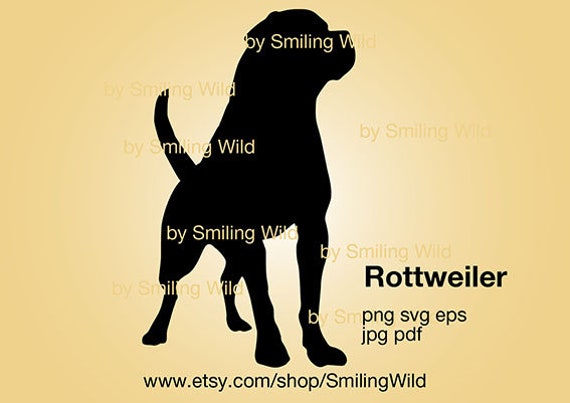 Download Rottweiler Svg Standing Dog Silhouette Rottweiler Cut File Etsy