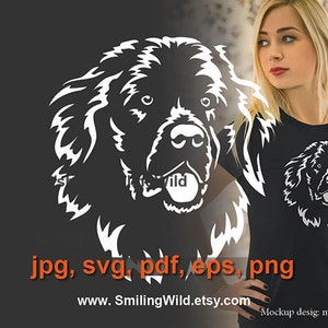 Newfoundland dog breed svg vector graphic cut file, Newfoundland cuttable digital clip art design