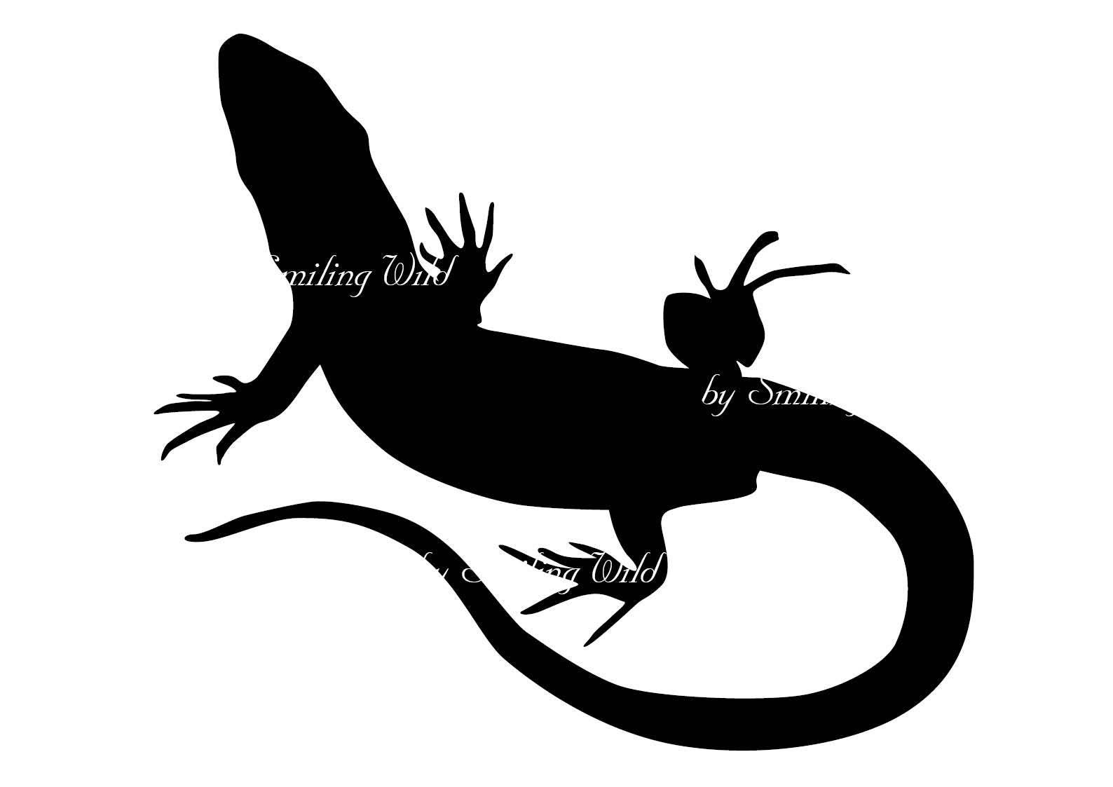Lizard Silhouette Svg Png Clipart Cutout File Lizard Vector Etsy
