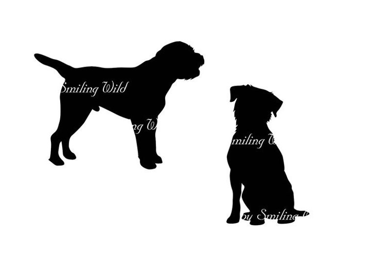 Border Terrier Silhouette Svg Clipart Png Cutout Border - Etsy