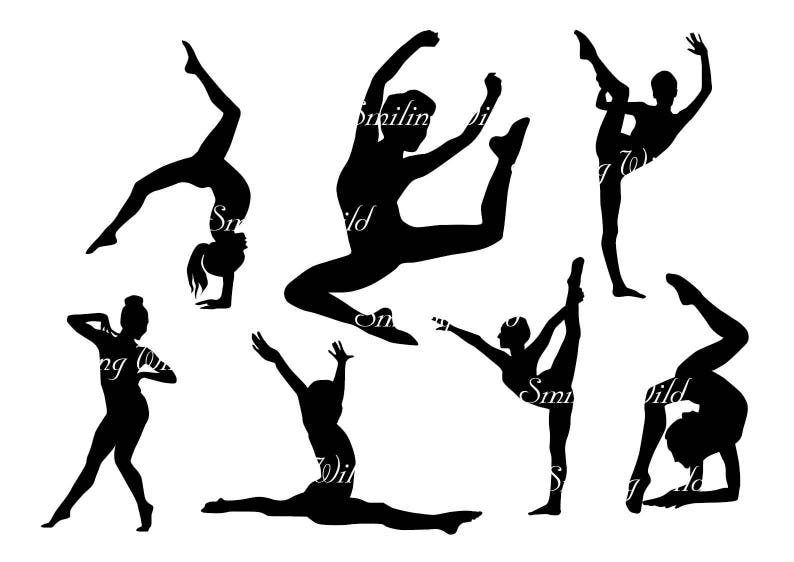 Clip Art acro dance svg silhouette clipart printable dancing woman