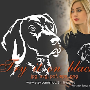 Deutsch Kurzhaar svg, German Shorthaired pointer png clip art cut file digital pointing dog design cuttable