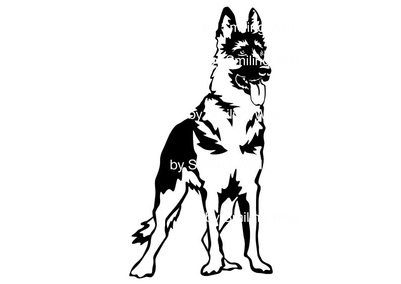 German Shepherd Cut File Dog Svg for Cricut Vector Graphic Art - Etsy