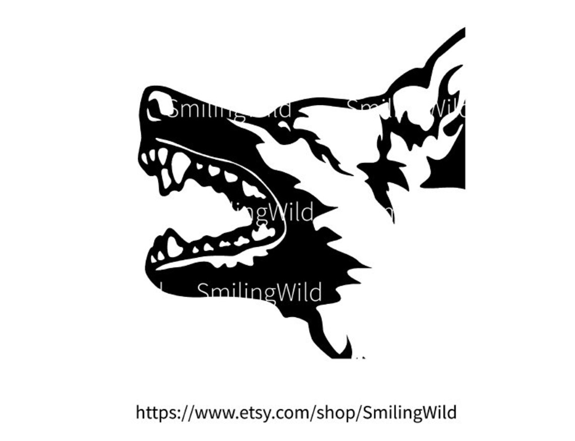 Angry German Shepherd /55/ Dog Svg Clipart Growling Dog German | Etsy