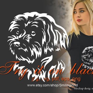 Bolonka Zwetna Hunde Gesicht svg Clip Art Portrati, realistischer Spielzeughund digitale Vektorgrafik zum Schneiden und Gravieren