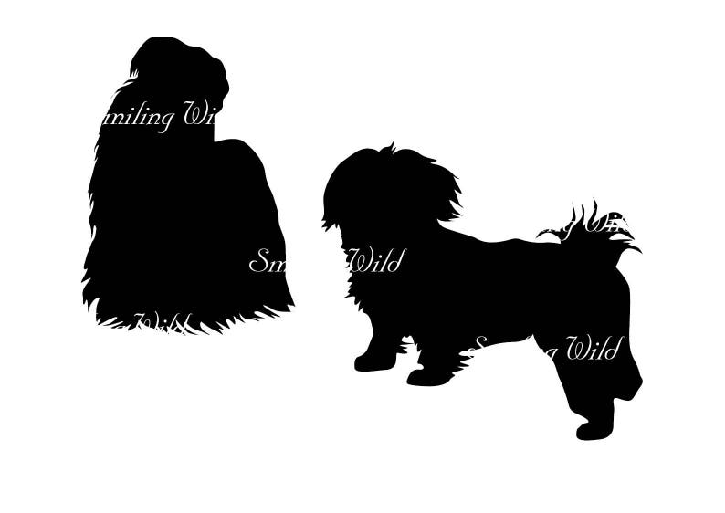 Shih Tzu silhouette svg clipart cut out dog vector graphic art | Etsy
