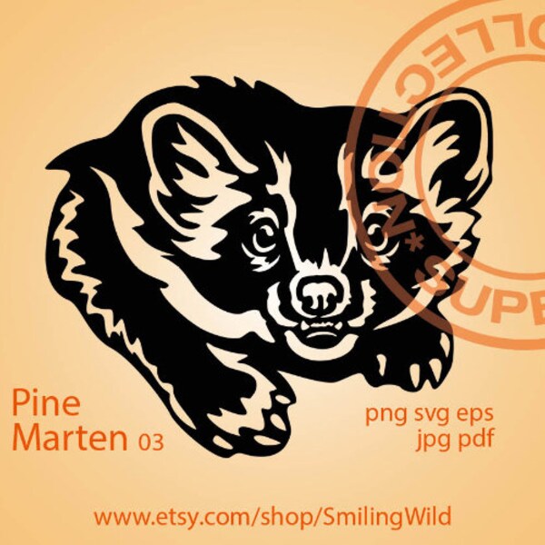 Pine Marten Svg - Etsy